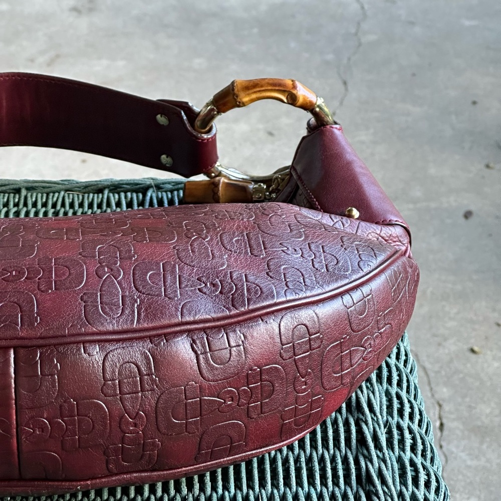 ❤️‍🔥🚫SOLD🚫AUTHENTICATED Bordeaux Gucci horse bit bamboo hobo bag❤️‍🔥 - Picture 8 of 13